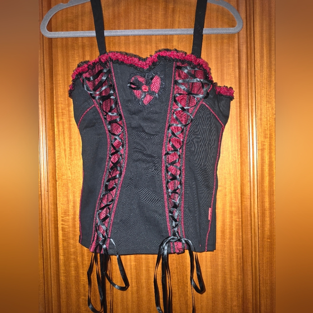 Tripp NYC Black and Red Gothic Corset